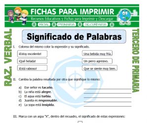 Significado de Palabras para Tercero de Primaria