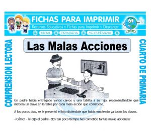Ficha de Las Malas Acciones para Cuarto de Primaria