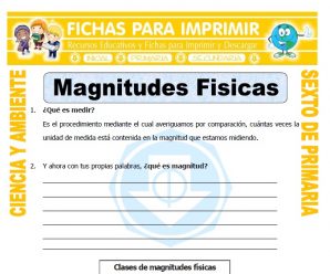 Magnitudes Fisicas para Sexto de Primaria