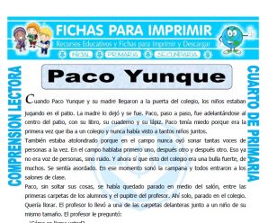 Paco Yunque para Cuarto de Primaria