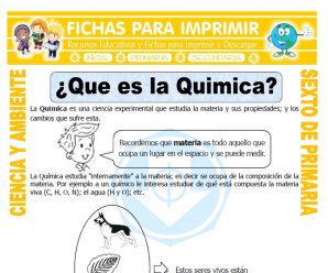 Que es la Quimica para Sexto de Primaria