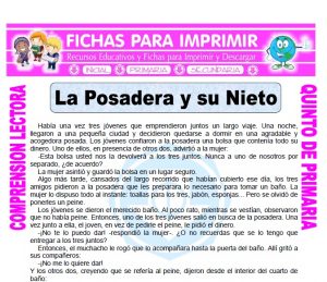 Ficha de La Posadera y su Nieto para Quinto de Primaria