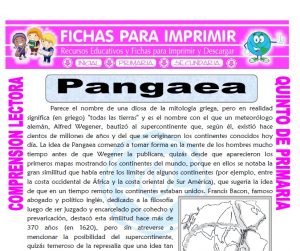 Ficha de Pangaea para Quinto de Primaria