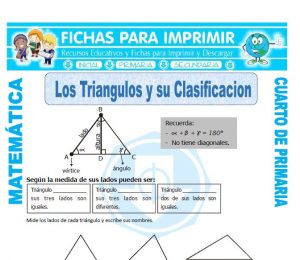 Los Triangulos y su Clasificacion para Cuarto de Primaria