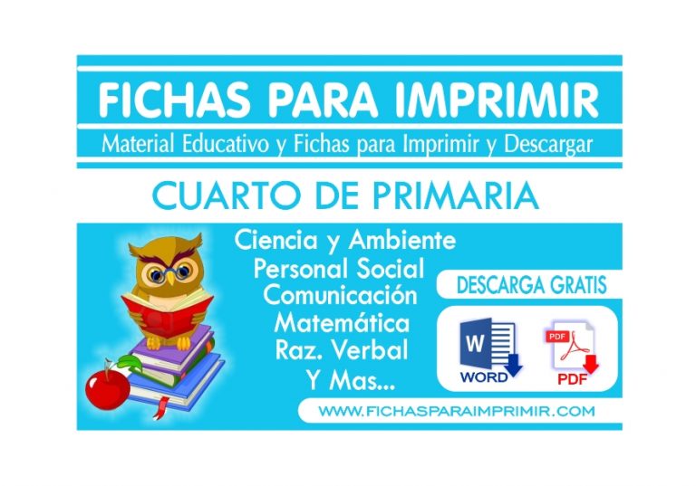 Cuarto de Primaria | MAS de 300 Fichas para Imprimir GRATIS