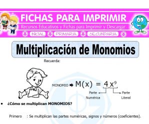 Multiplicacion de Monomios para Quinto de Primaria