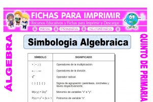 Simbologia Algebraica para quinto de primaria