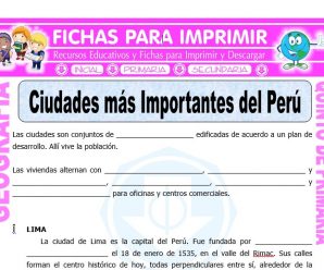 Ciudades mas Importantes del Perú para Quinto de Primaria