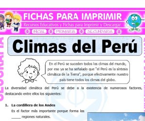 Climas del Perú para Quinto de Primaria