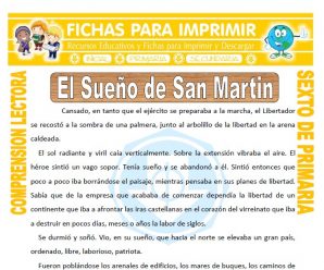 El Sueño de San Martin para Sexto de Primaria