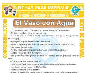 El Vaso con Agua para Sexto de Primaria