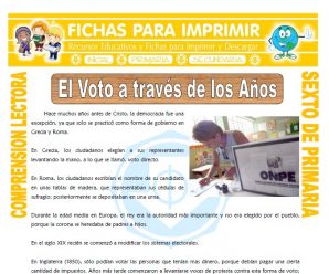 El Voto a través de los años para Sexto de Primaria