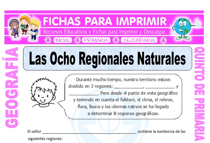 Ficha de Región Chala y Yunga para Quinto de Primaria