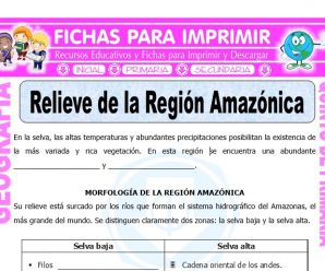 Relieve de la Región Amazónica para Quinto de Primaria