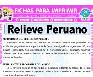 Relieve Peruano para Quinto de Primaria