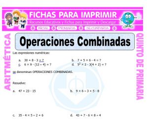 Actividades de Operaciones Combinadas para Quinto de Primaria