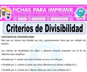 Criterios de Divisibilidad para Quinto de Primaria