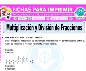 Multiplicación y División de Fracciones para Quinto de Primaria