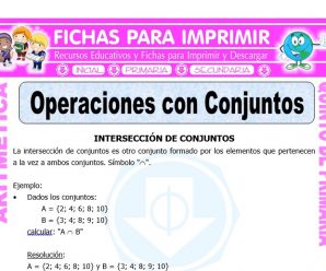 Operaciones con Conjuntos para Quinto de Primaria