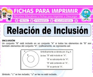 Relación de Inclusión para Quinto de Primaria