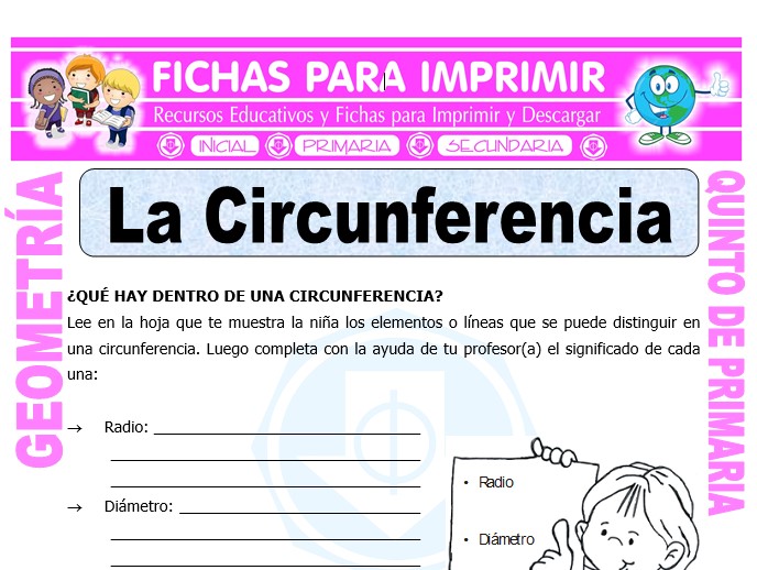 Ficha de La Circunferencia para Quinto de Primaria