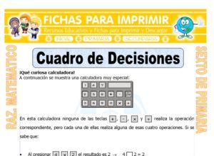 Ficha de Ejercicios de Cuadro de Decisiones para Sexto de Primaria
