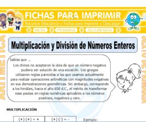 Multiplicación y División de Números Enteros para Sexto de Primaria