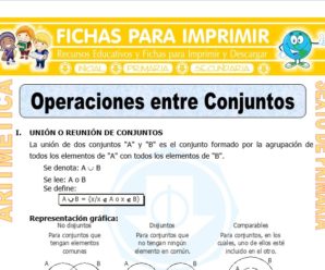 Operaciones entre Conjuntos Ejercicios para Sexto de Primaria
