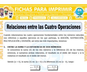 Relaciones entre las Cuatro Operaciones para Sexto de Primaria