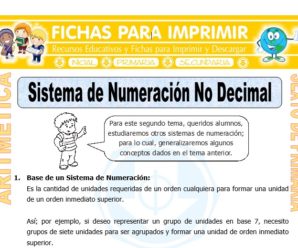 Sistema de Numeración No Decimal para Sexto de Primaria