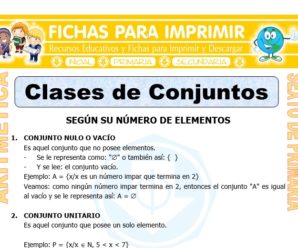 Tipos de Conjuntos para Sexto de Primaria