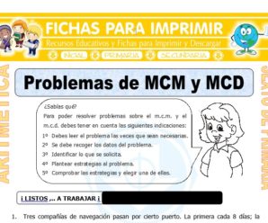 Problemas de MCM y MCD para Sexto de Primaria