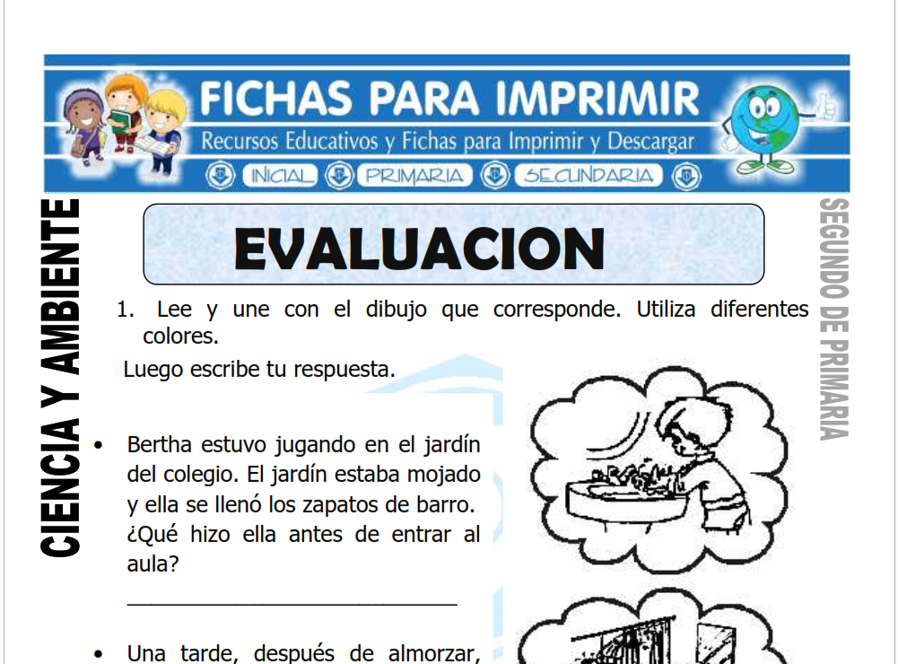 Cuestionario de Ciencia y Ambiente para Segundo de Primaria