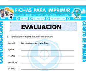 Evaluación de Comunicación para Cuarto de Primaria