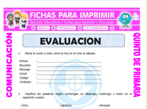 Cuestionario de Comunicación  para Quinto de Primaria
