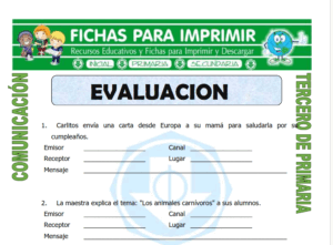 Cuestionario de Comunicación para Tercero de Primaria