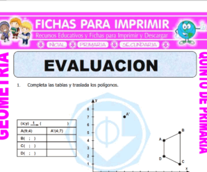 Evaluación de Geometría  para Quinto de Primaria