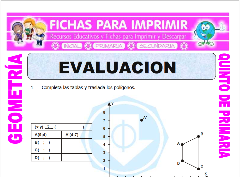 Cuestionario de Geometría para Quinto de Primaria