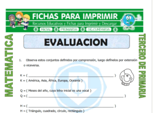 Cuestionario de Matemática para Tercero de Primaria