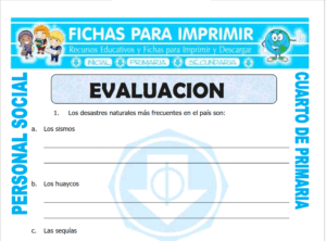 Cuestionario de Personal Social para Cuarto de Primaria