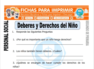Cuestionario de Personal Social para Segundo de Primaria