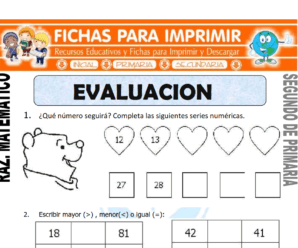 Evaluación de Razonamiento Matemático para Segundo de Primaria