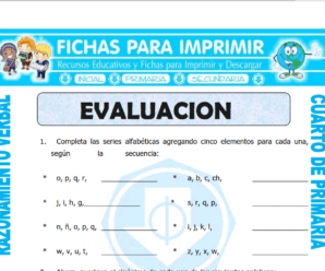 Evaluación de Razonamiento Verbal  para Cuarto de Primaria