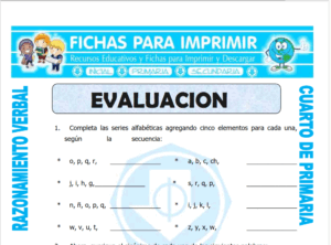 Cuestionario de Razonamiento Verbal para Cuarto de Primaria