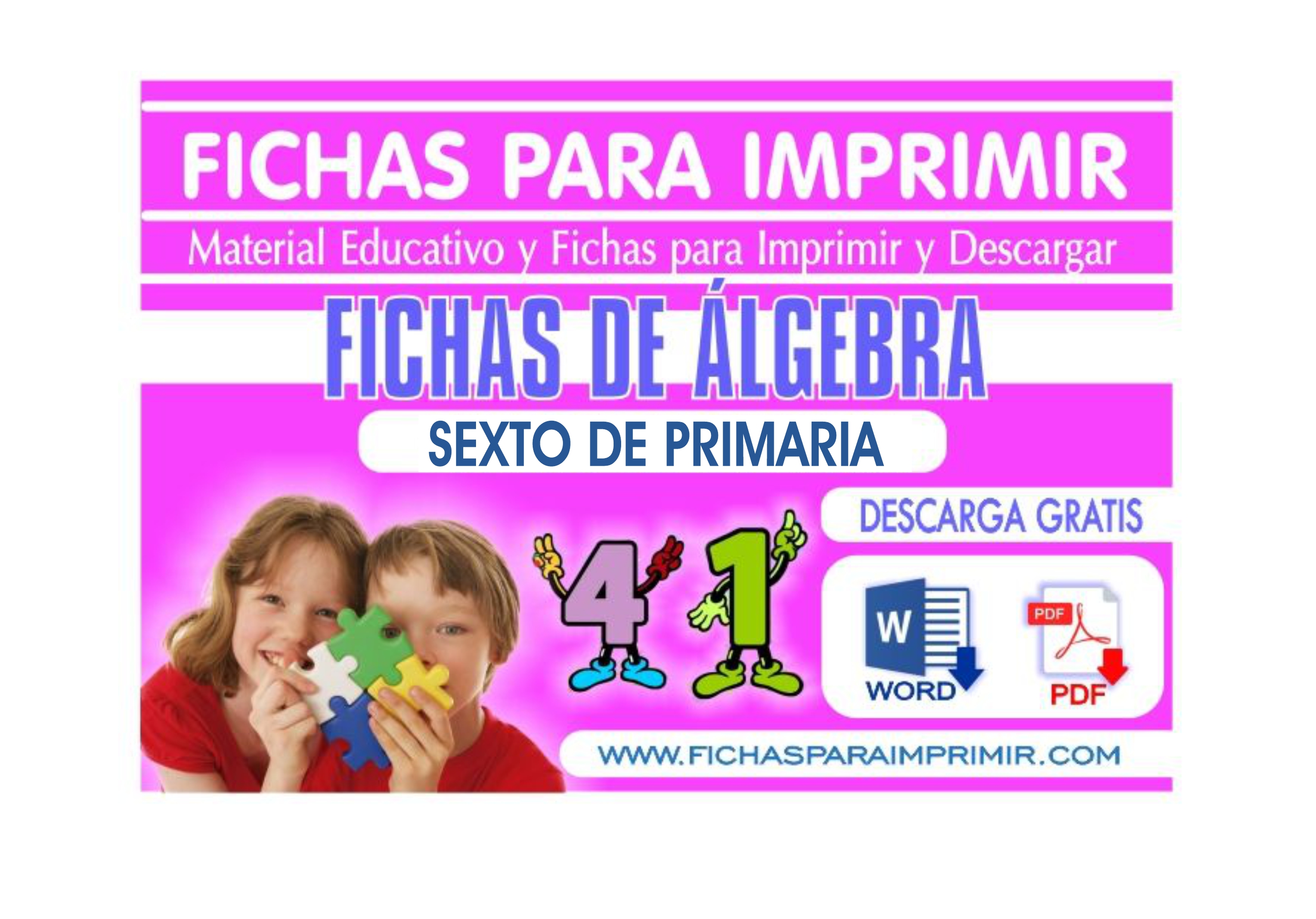 Fichas de Álgebra para Sexto de Primaria